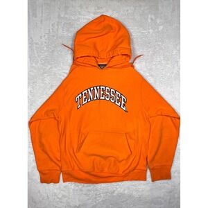 BARRY'S Reverse Weave Tennessee‎  Hoodie sm Yellow Cotton College Arch Logo VTG